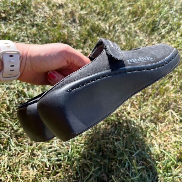 Mephisto Mobils Ergonomic Black Leather/Nubuck Fabienne Mary Jane Mules - 6.5/7 - Picture 8 of 12